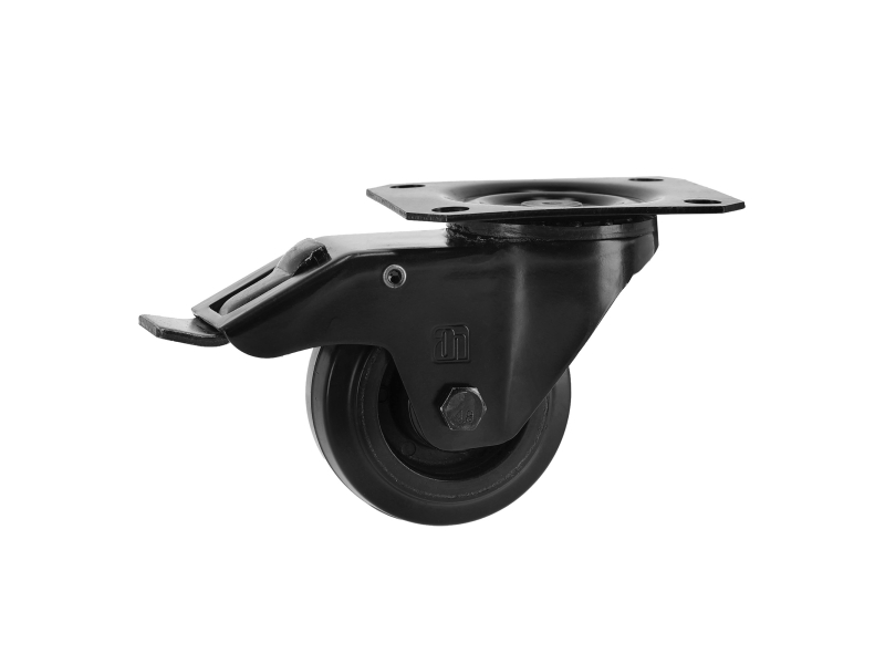 Adam Hall 372091 BLK Kółko zwrotne 80 mm z hamulcem czarne