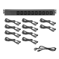 Adam Hall 87471IEC RACK PDU 10S C13 Listwa zasilająca 19" 1U | 10-gniazdowa | z gniazdami na urządzenia zimne C13