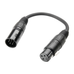 Adam Hall 3 STAR DGF 0020 Kabel DMX 3-biegunowy XLR żeński na 5-biegunowy męski XLR | 0,2 m