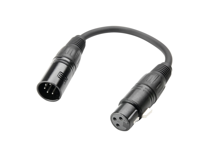 Adam Hall 3 STAR DGF 0020 Kabel DMX 3-biegunowy XLR żeński na 5-biegunowy męski XLR | 0,2 m