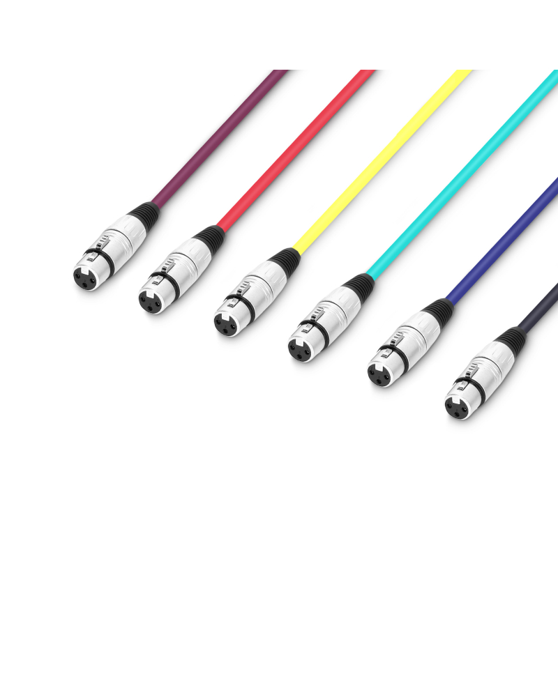 Adam Hall 3 STAR MMF 0050 SET Kabel mikrofonowy | Zestaw 6 sztuk Adam Hall XLR | 0,5 m