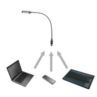 Adam Hall SLED 1 ULTRA USB - Lampka USB z wysięgnikiem typu „gęsia szyja” i 4 diodami LED COB
