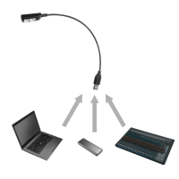 Adam Hall SLED 1 ULTRA USB PRO - Lampka USB z wysięgnikiem typu „gęsia szyja” i 2 diodami LED