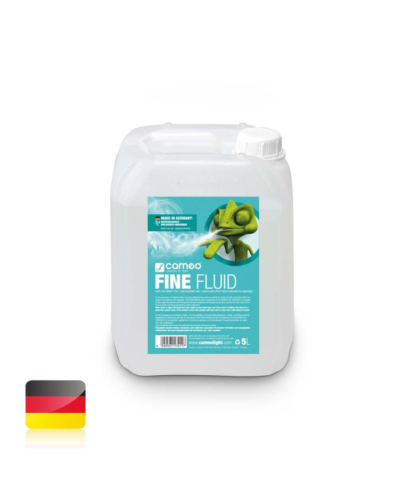 Cameo FINE FLUID 5 L Płyn do wytwarzania mgły o niewielkiej gęstości i bardzo długim okresie trwałości, 5 l