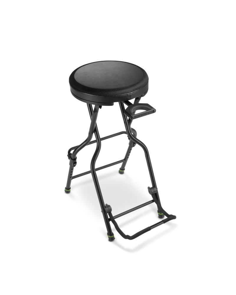 Gravity FG SEAT 1 Stołek dla muzyka ze zintegrowanym stojakiem na gitarę