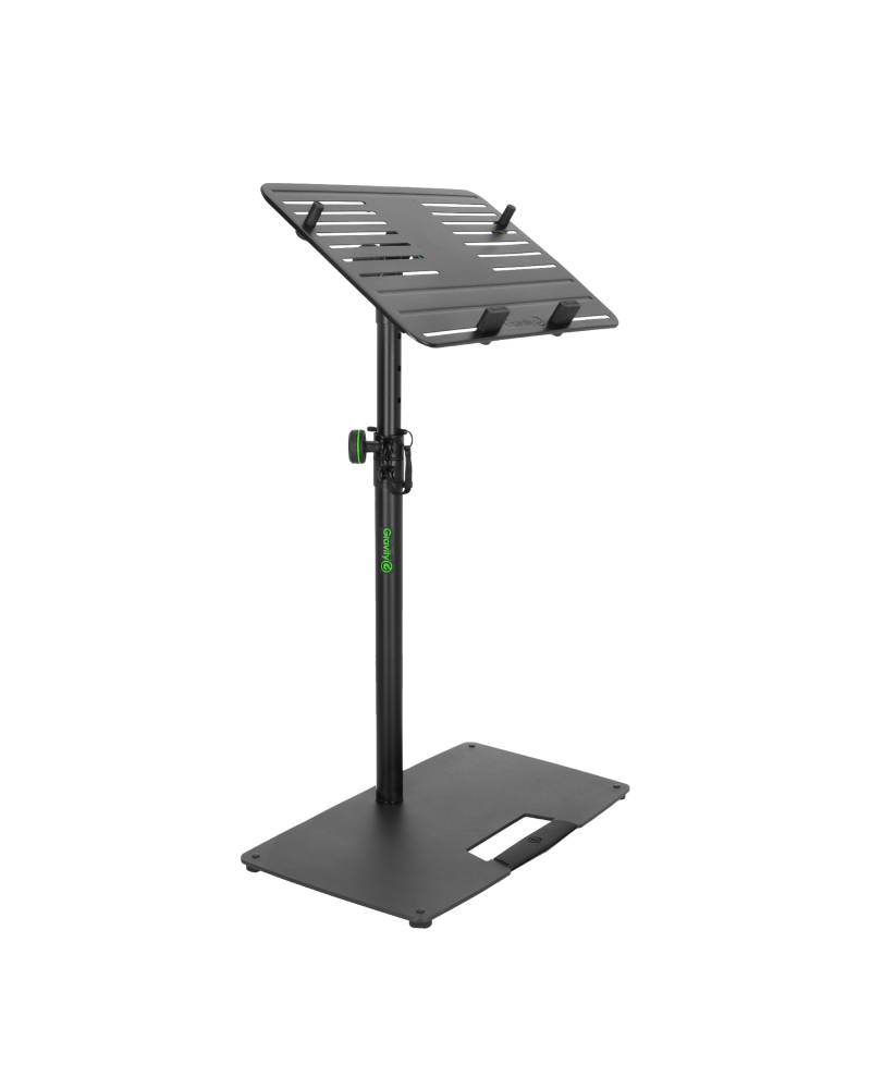 Gravity LTS T 02 B Uniwersalny statyw pod laptopa z regulowanymi kołkami mocującymi i stalową podstawą, czarny