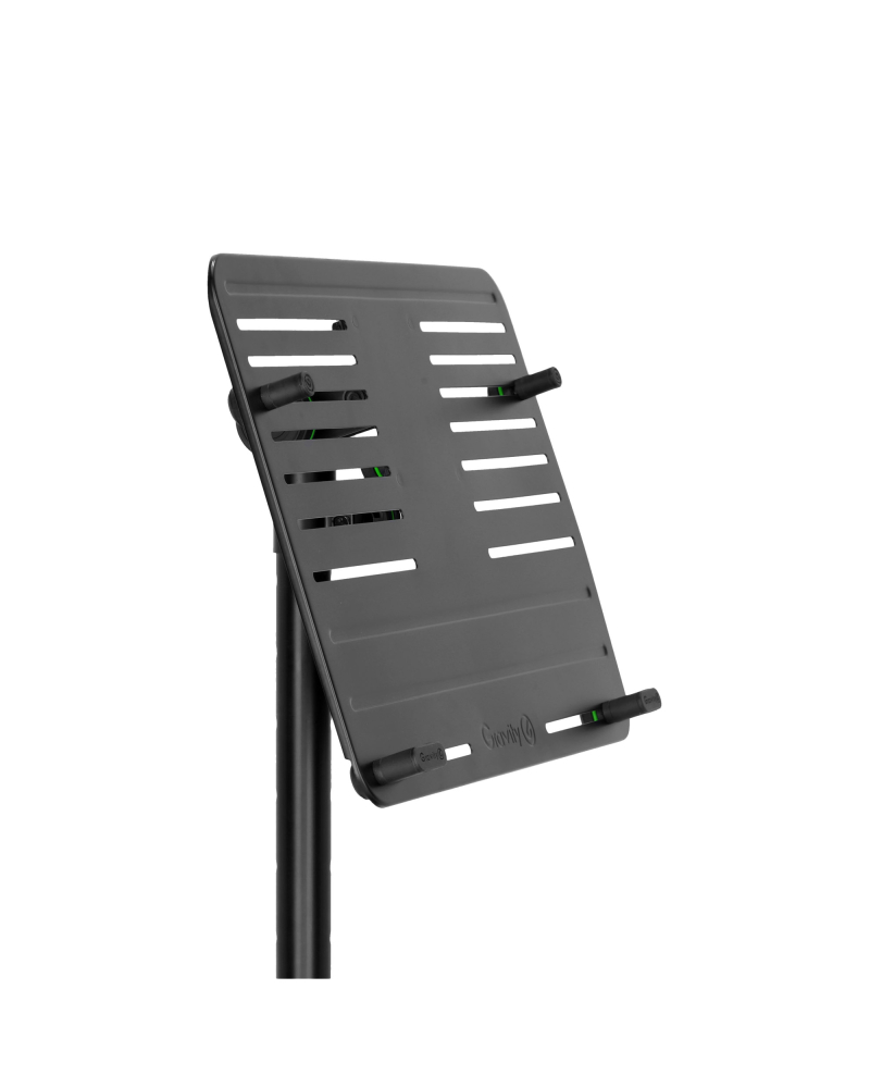 Gravity LTS T 02 B Uniwersalny statyw pod laptopa z regulowanymi kołkami mocującymi i stalową podstawą, czarny