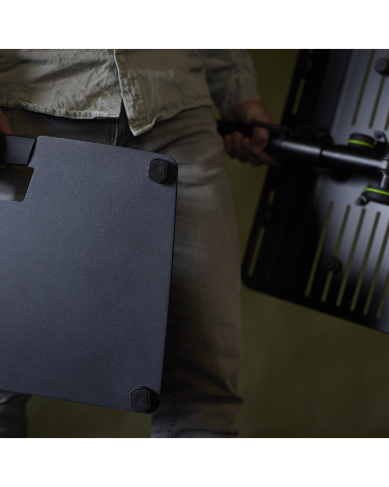 Gravity LTS T 02 B Uniwersalny statyw pod laptopa z regulowanymi kołkami mocującymi i stalową podstawą, czarny