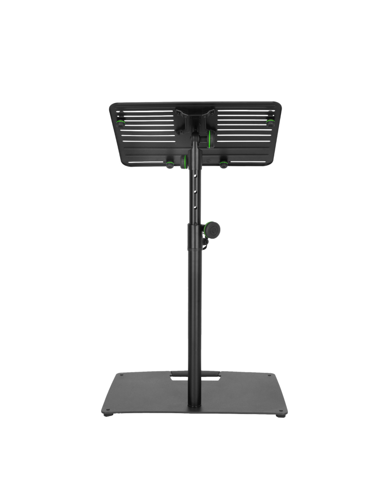 Gravity LTS T 02 B Uniwersalny statyw pod laptopa z regulowanymi kołkami mocującymi i stalową podstawą, czarny