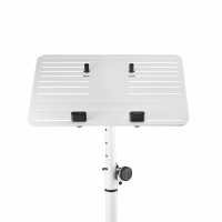 Gravity LTS T 02 W Uniwersalny statyw pod laptopa z regulowanymi kołkami mocującymi i stalową podstawą, biały