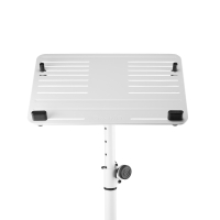 Gravity LTS T 02 W Uniwersalny statyw pod laptopa z regulowanymi kołkami mocującymi i stalową podstawą, biały