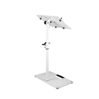 Gravity LTS T 02 W Uniwersalny statyw pod laptopa z regulowanymi kołkami mocującymi i stalową podstawą, biały