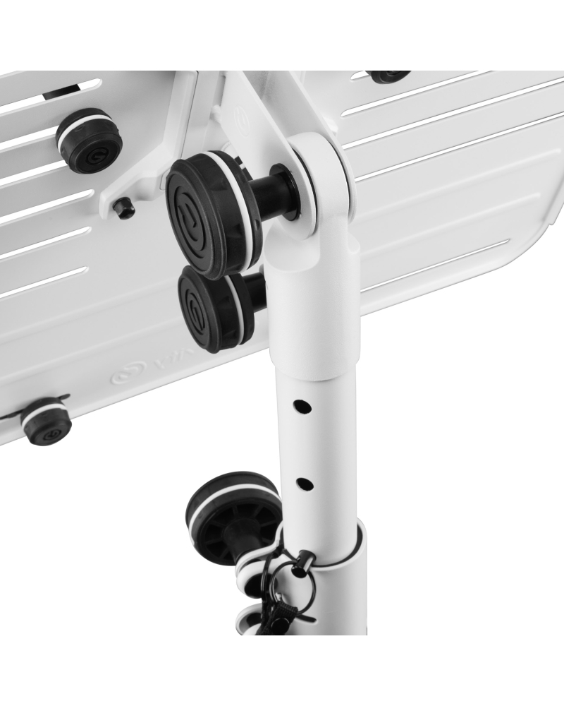 Gravity LTS T 02 W Uniwersalny statyw pod laptopa z regulowanymi kołkami mocującymi i stalową podstawą, biały