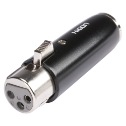 Hicon HI-X3MX3-FM Adapter  Mini XLR męski 3-biegunowy/XLR 3-biegunowy żeński prosty, czarny