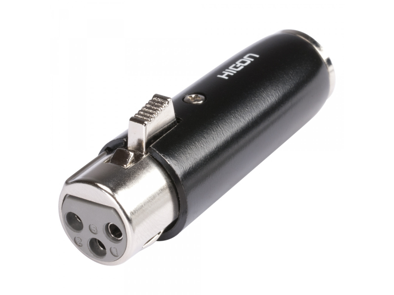 Hicon HI-X3MX3-FM Adapter  Mini XLR męski 3-biegunowy/XLR 3-biegunowy żeński prosty, czarny