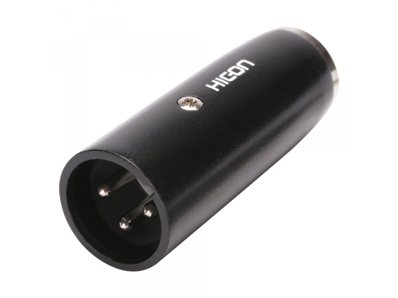 Hicon HI-X3MX3-MM Adapter HICON | Mini XLR męski 3-biegunowy/XLR 3-biegunowy męski prosty, czarny