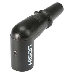 Hicon HI-X3RM-M XLR 3-pinowy, metalowy, złącze męskie do lutowania, styki posrebrzane, kątowe, czarny