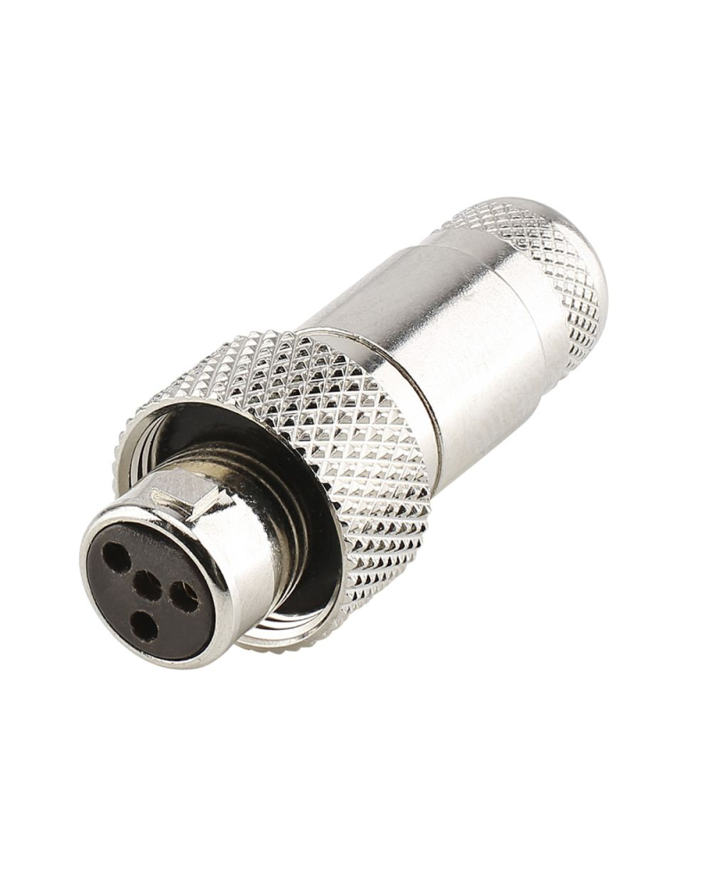 Hicon HI-XMCF4-HD MINI-XLR, IP67 & EXTRA ROBUST, 4-stykowe , Stalowa obudowa-złącze żeńskie, pozłacane styki, proste
