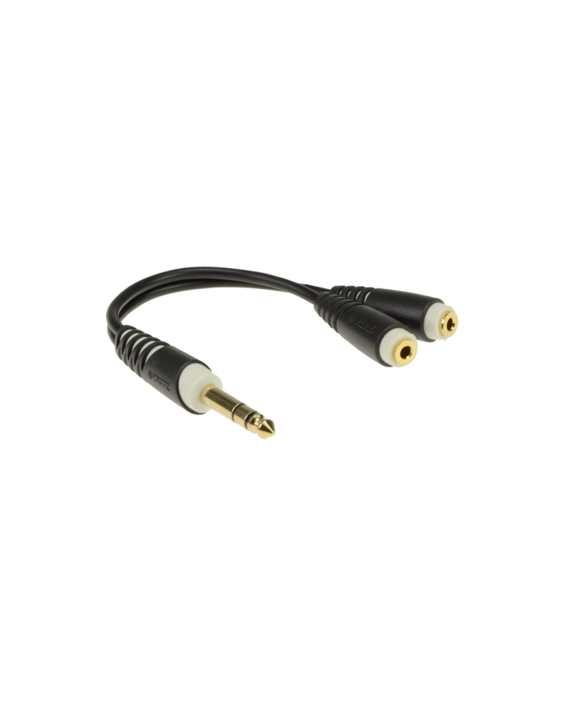 KLOTZ AYB-2 adapter Y Duży jack stereo TRS 6,3 mm - 2x gniazdo mini jack TRS 3.5 mm