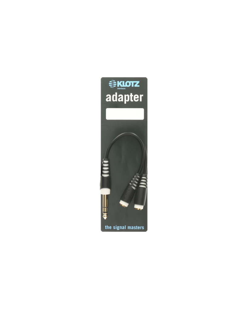 KLOTZ AYB-2 adapter Y Duży jack stereo TRS 6,3 mm - 2x gniazdo mini jack TRS 3.5 mm