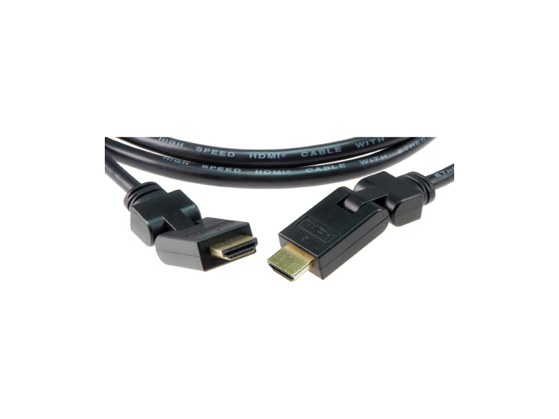 HDMI high speed z kablem Ethernet z obrotowymi złączami o 180