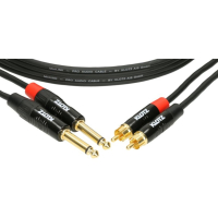 KLOTZ KT-CJ MiniLink Pro Podwójny kabel stereo z metalowymi wtyczkami rca i jack, pozłacany