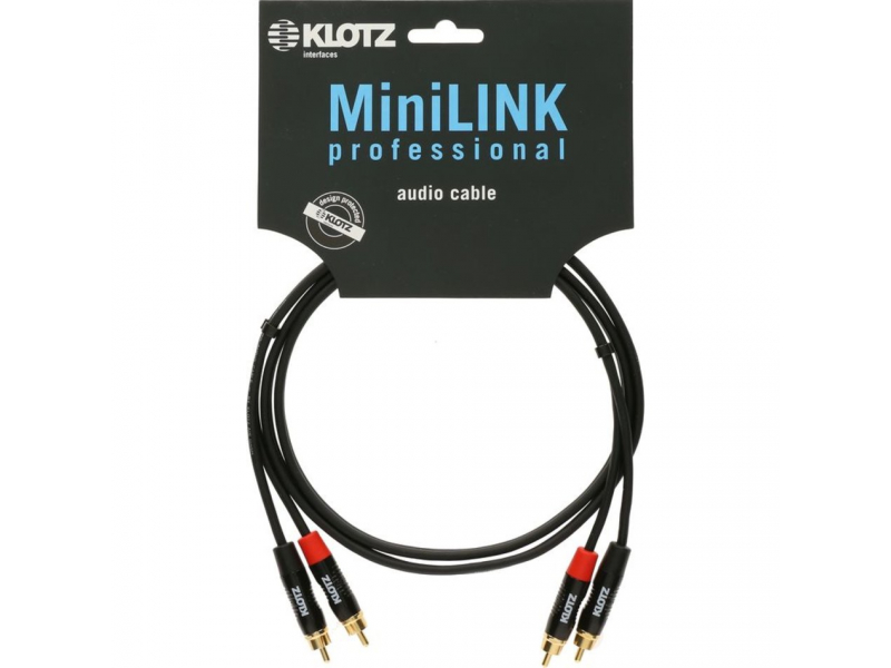 KLOTZ KT-CC MiniLink Pro Podwójny kabel stereo z metalowymi wtyczkami rca, pozłacany