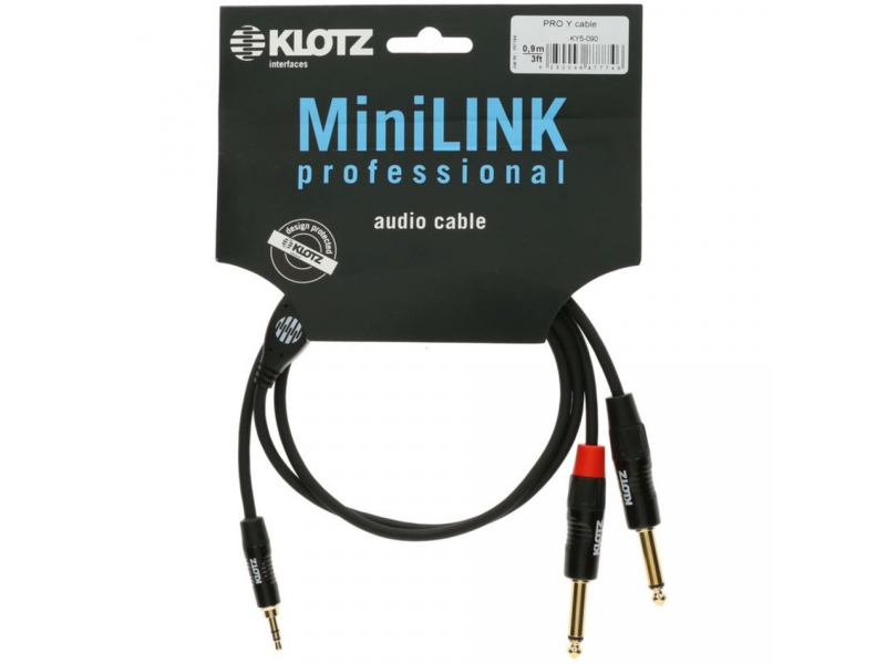 KLOTZ KY5 MiniLink Pro kabel mini jack 3,5 mm - 2 x jack 6,35 mm