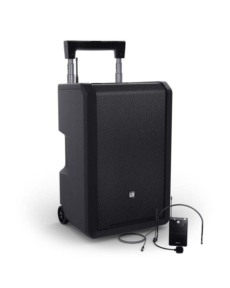 LD Systems ANNY® 10 BPH B5 10-calowy głośnik Bluetooth® PA z akumulatorem, mikserem i 1x mikrofonem nagłownym (w tym nadajnik bodypack)