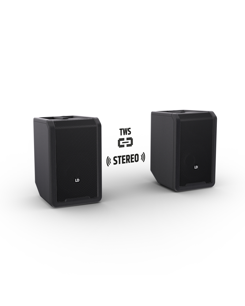 LD Systems ANNY® 8 HHD B5 Przenośny, zasilany bateryjnie głośnik Bluetooth® PA z mikserem i jednym bezprzewodowym mikrofonem ręcznym, Stage Black