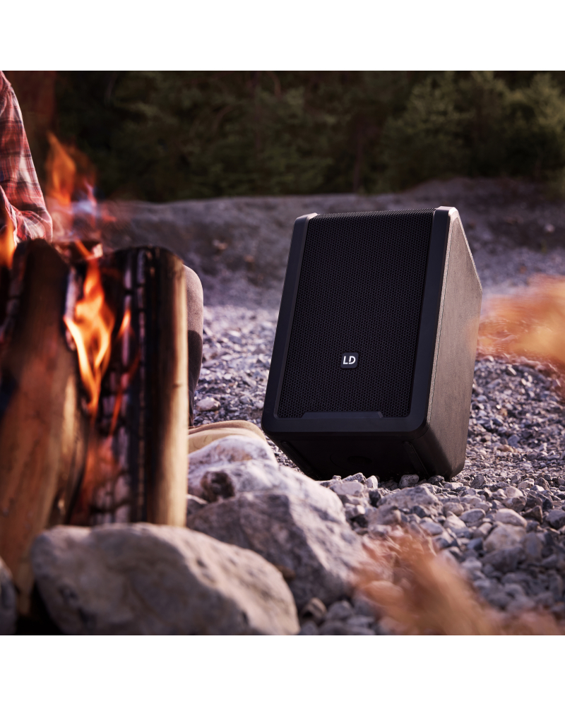 LD Systems ANNY® 8 HHD B5 Przenośny, zasilany bateryjnie głośnik Bluetooth® PA z mikserem i jednym bezprzewodowym mikrofonem ręcznym, Stage Black