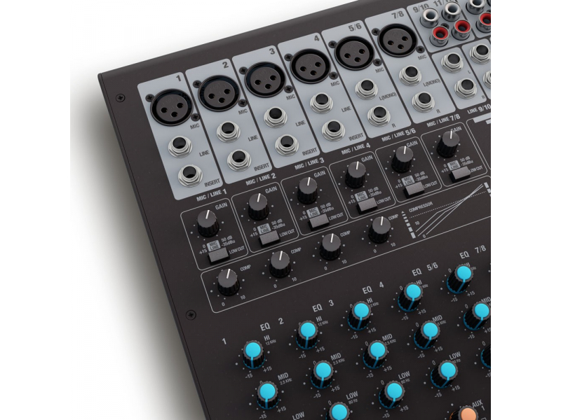 LD SYSTEMS VIBZ 12 DC 12-kanałowy mikser z DFX i kompresorem