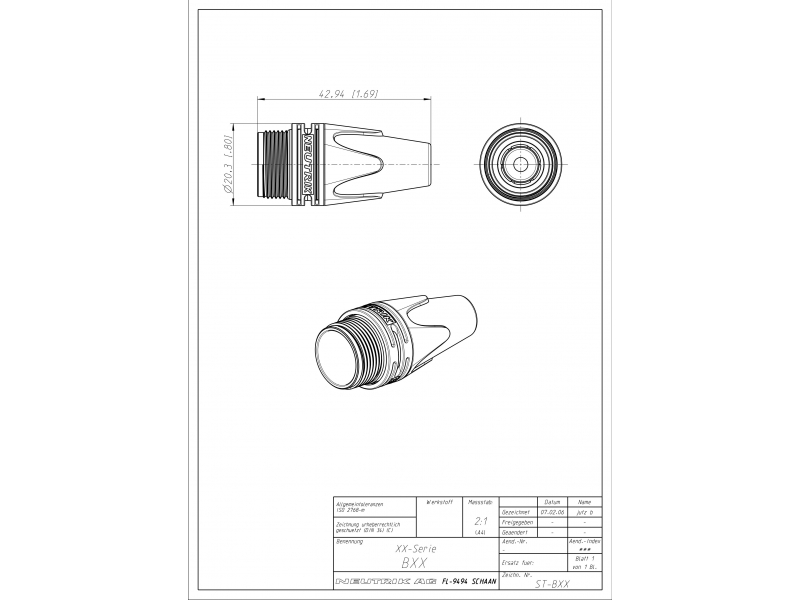 NEUTRIK BXX-2 Zagłuszka odgiętka XLR czerwona