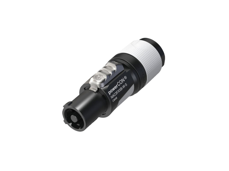 NEUTRIK NAC3FXXB-W-S Złącze zasilania sieciowego na kabel (6-12 mm) powerCON IP20, szare, trudnopalne