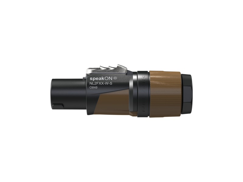 NEUTRIK NL2FXX-W-S Złącze głośnikowe na kabel (O 6-12 mm), speakON IP20, trudnopalne