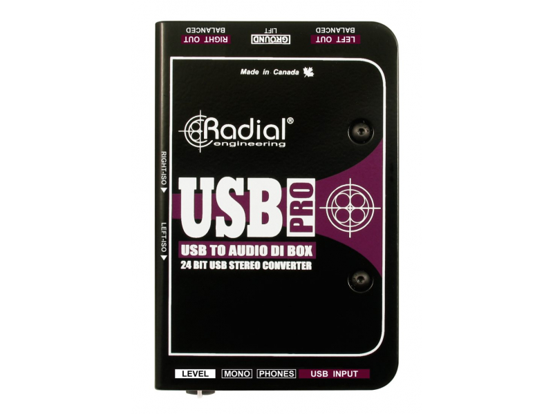 RADIAL USB Pro Di-box stereo z wyjściem USB Laptop