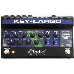 RADIAL KEY-LARGO Keyboard mixer, 3 stereo inputs,effects bus, USB, balanced DI outs