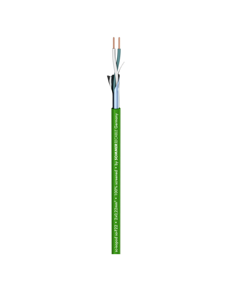 SOMMER CABLE Isopod SO-F22; 2 x 0,22 mm2; PVC O 3,30 mm; zielony