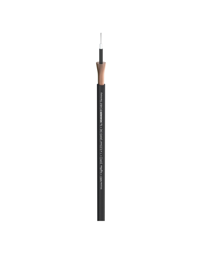 SOMMER CABLE Tricone MKII 1x0,75; 1 x 0,22 mm2; PVC O 5,90 mm; czarny