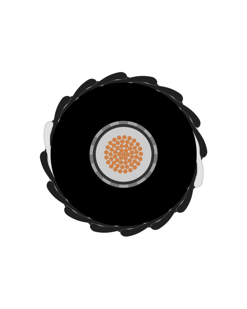 SOMMER CABLE Classique; 1 x 0,50 mm2; PVC + fabric O 6,50 mm; czarno-szary