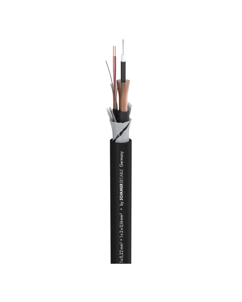 SOMMER CABLE TRICONE SYMASYM; 1 x 2 x 0,14 mm2; PVC; 11,3 x 11,3 mm; Czarny