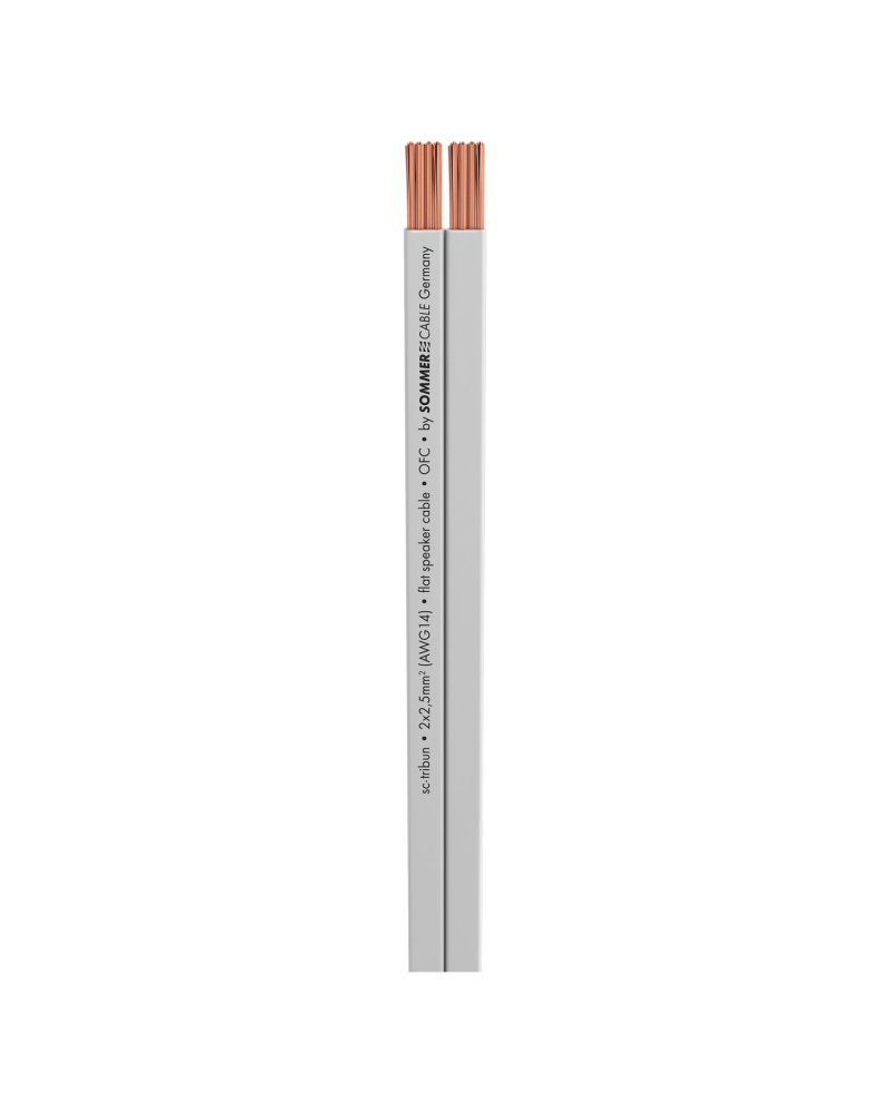 SOMMER CABLE Tribun, Flat-Design; 1 x 2 x 2,50 mm2; PVC; 14,6 x 2,6 mm; biały