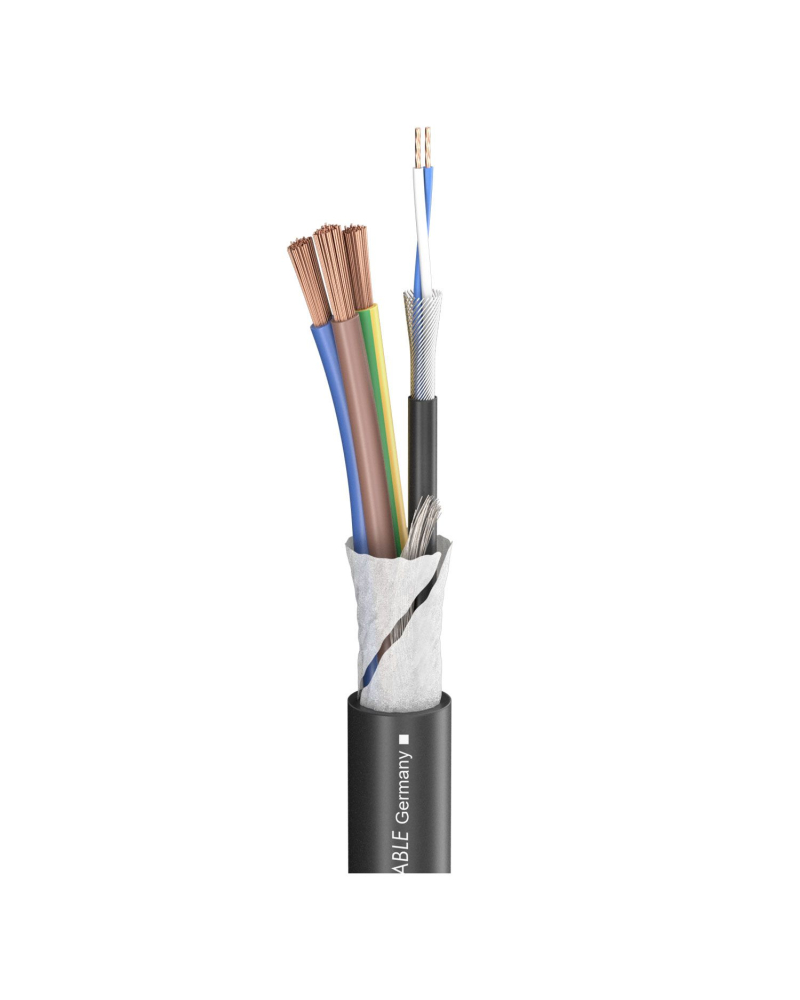 SOMMER CABLE MONOLITH 1 compact Zasilanie 3x1,50 mm2 + DMX 1 x 2 x 0,14 mm2; PVC O 9,50 mm; czarny