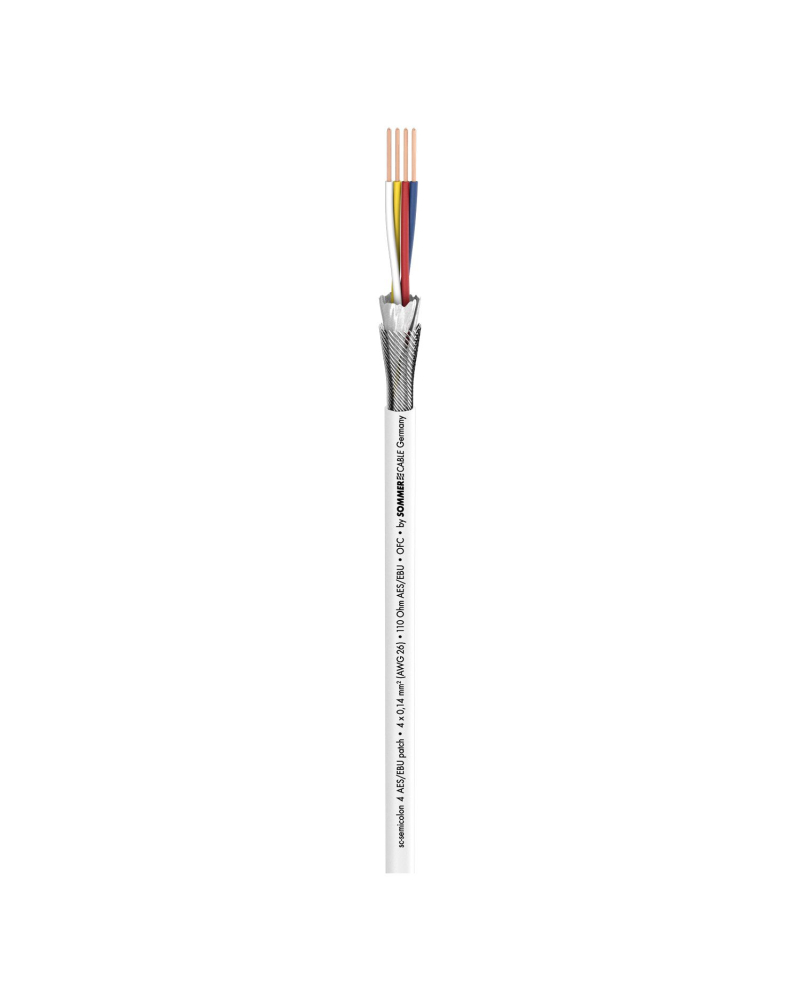 SOMMER CABLE DMX Semicolon 4  AES / EBU; 4 x 0,14 mm2; PVC O 5,20 mm; biały