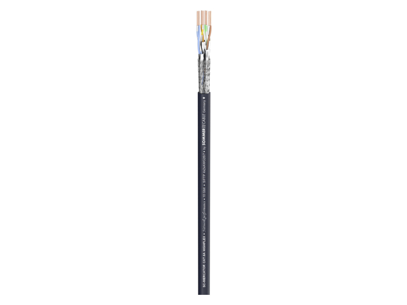 SOMMER CABLE Mercator Cat.6a highflex; PCV; czarny 6,20 mm kabel skrętka ethernet