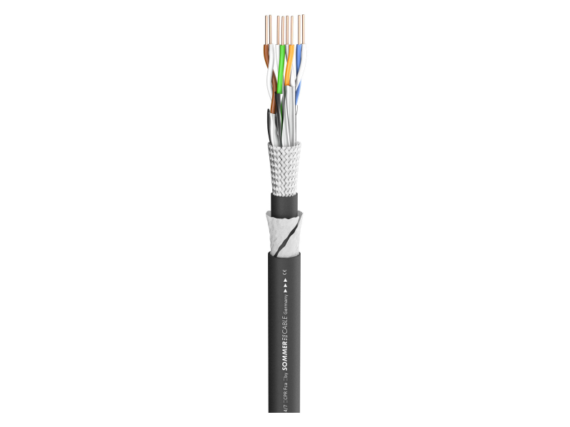 SOMMER CABLE Mercator Cat.6a  PCV; czarny 8,70 mm kabel skrętka ethernet podwójna izolacja