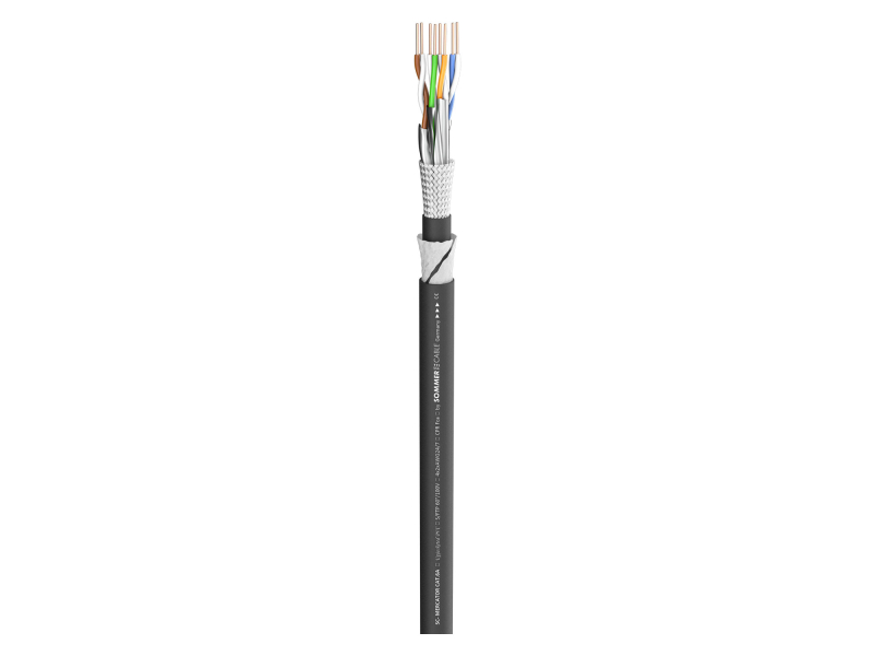 SOMMER CABLE Mercator Cat.6a  PCV; czarny 8,70 mm kabel skrętka ethernet podwójna izolacja