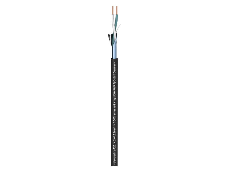 SOMMER CABLE Isopod SO-F22; 2 x 0,22 mm2; PVC O 3,30 mm; czarny