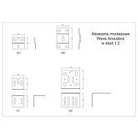 WAVE ACOUSTICS K| Kątowniki do paneli akustycznych | Uchwyt stalowy