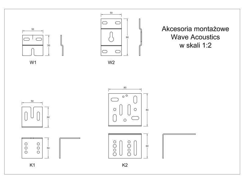 WAVE ACOUSTICS K| Kątowniki do paneli akustycznych | Uchwyt stalowy